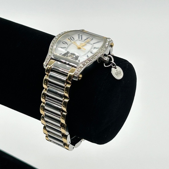 Women's Juicy Couture Gold and Silver Watch Swarovski Crystals 7" PRISTINE - Picture 2 of 13